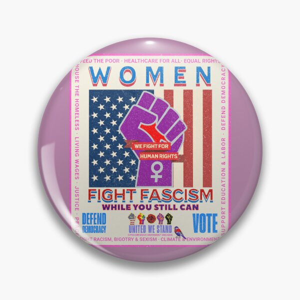 Item preview, PMD00961 Progressive Movement Designs vintage patriotic American Women Fight Fascism design shows you support democracy and progressive goals for Progressives Democrats Independents Liberals.  designed and sold by ProgressiveLeft.