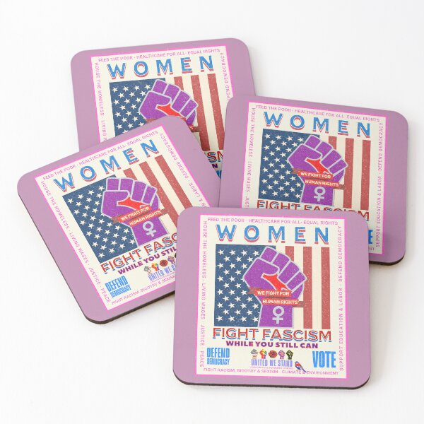 Item preview, PMD00961 Progressive Movement Designs vintage patriotic American Women Fight Fascism design shows you support democracy and progressive goals for Progressives Democrats Independents Liberals.  designed and sold by ProgressiveLeft.