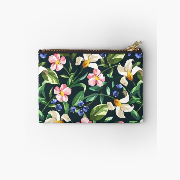 Item preview, Floral pattern with colorful flowers on a dark blue background designed and sold by Naddya.