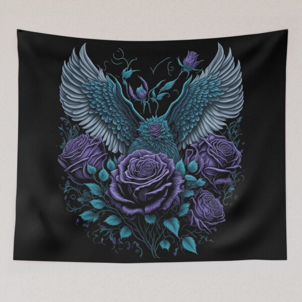 Item preview, Wings and roses tattoo style art designed and sold by Kashear.