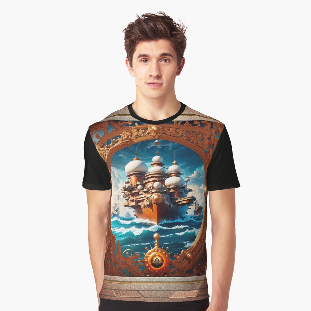 The Explorers Of The Ages Intriguing Fantasy AI Concept Art by Xzendor7 Graphic T-shirt