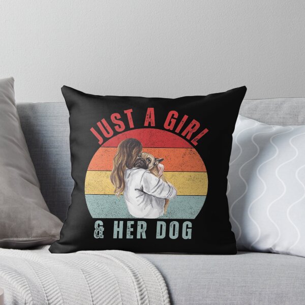 Item preview, Just a Girl and Her Dog - Retro Sunset designed and sold by DigitalByEb.