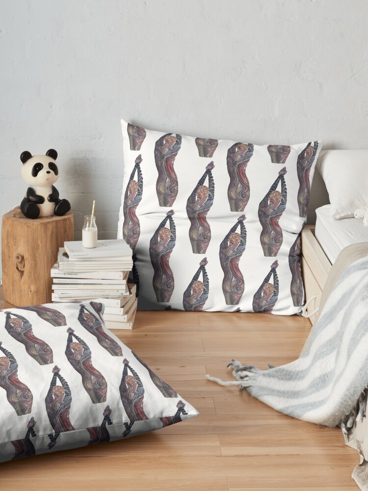 Alternate view of Tatoo Lady Floor Pillow