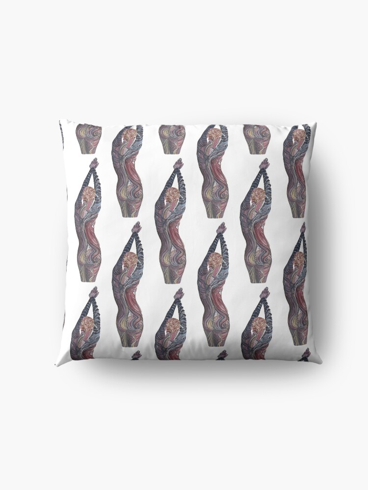 Alternate view of Tatoo Lady Floor Pillow