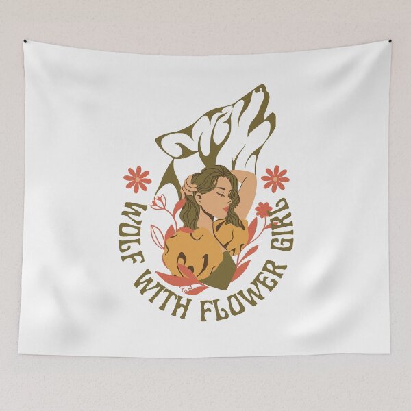 Item preview, Wolf With Flower Girl designed and sold by designerpriti.