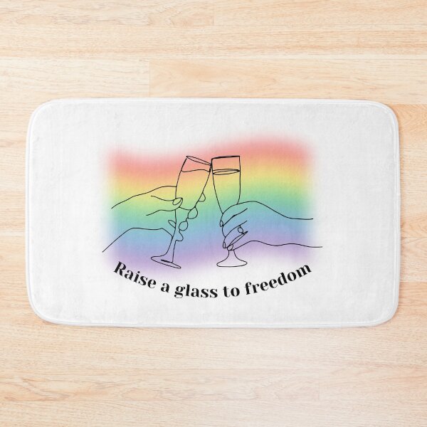 Item preview, raise a glass to freedom hamilton gay cheers glasses toast lgbtq quote designed and sold by emcazalet.