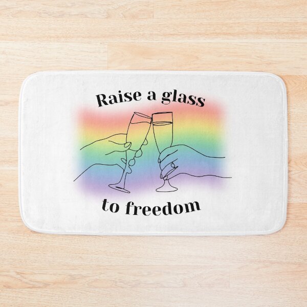 Item preview, raise a glass to freedom hamilton gay cheers glasses toast lgbtq quote designed and sold by emcazalet.