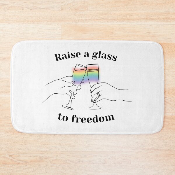 Item preview, raise a glass to freedom hamilton gay cheers glasses toast lgbtq quote designed and sold by emcazalet.