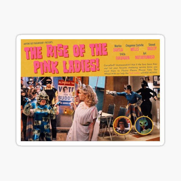 Vista previa del artículo con la obra «Póster de la película B Rise of the Pink Ladies», diseñado y vendido por mangoesrepent.