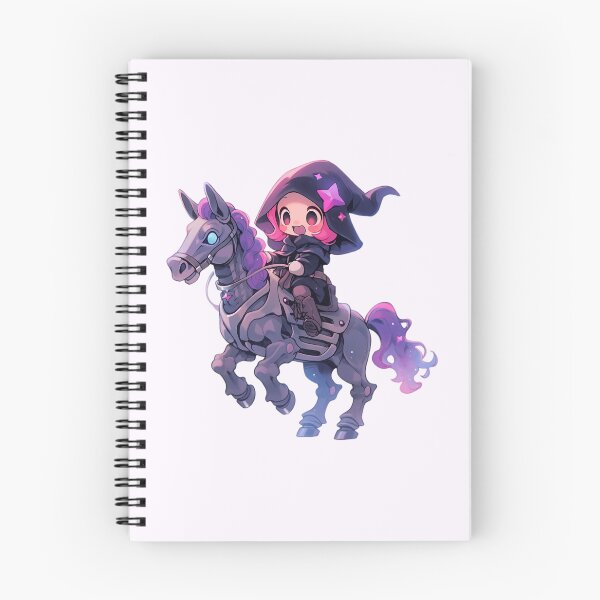 Item preview, Cute Kawaii Pastel Grim Reaper Riding Dark Horse designed and sold by PastelMagic.