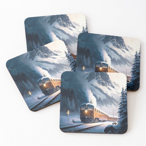 Item preview, Train in the snowy mountains designed and sold by iguananick.