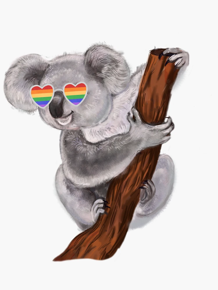 Rainbow Koala Wearing Love Heart Glasses Throw Pillow by Random Galaxy -  Fine Art America