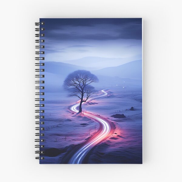 Item preview, Aerial view of the empty highway through the fields in a fog at night designed and sold by Gabi.Media.