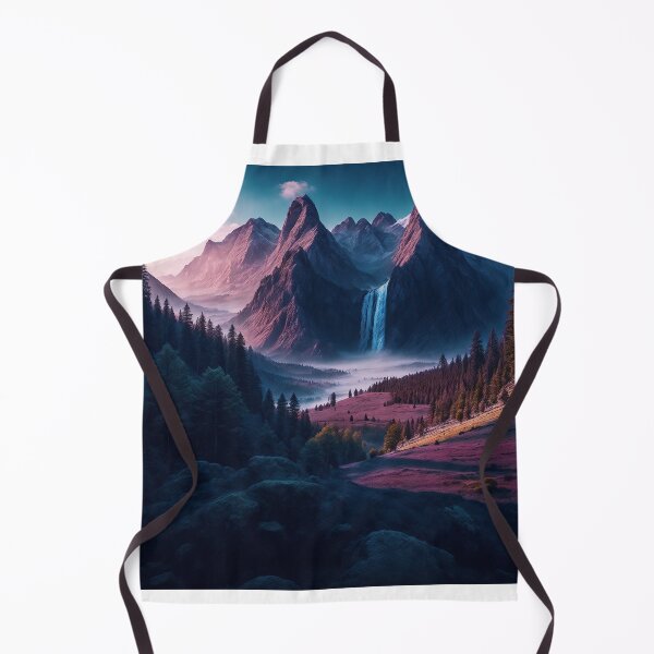 Item preview, Mountain Landscapes with a Misty Valley and Waterfall, Ai Generated Art designed and sold by AiGens.