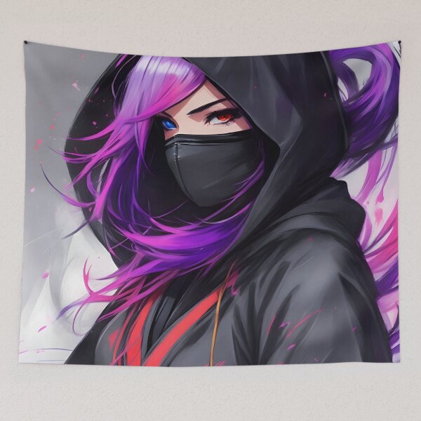Item preview, Pink Haired Anime Ninja Girl  designed and sold by Isekai-Merch.
