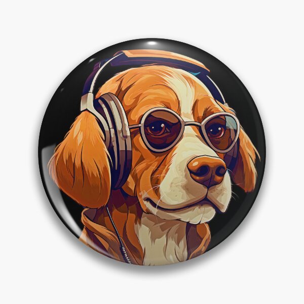 Item preview, Dog Wearing Headphones | Dog Wearing Sunglasses | Puppy Wearing Headphones designed and sold by CoolHippoQuotes.