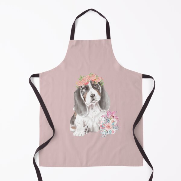 Item preview, Cute water colour Basset Hound with a Flower crown designed and sold by ConnieVZ.