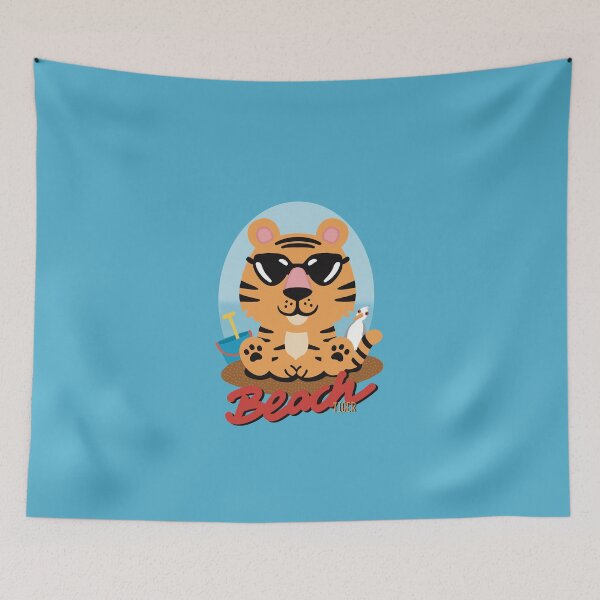 Item preview, Cool little tiger on the beach  designed and sold by marina63.