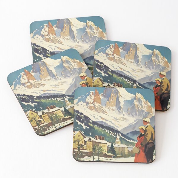 Item preview, Chamonix, Mont Blan, Vintage Ski Poster designed and sold by BokeeLee.