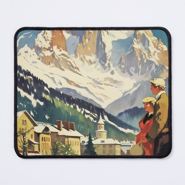 Item preview, Chamonix, Mont Blan, Vintage Ski Poster designed and sold by BokeeLee.