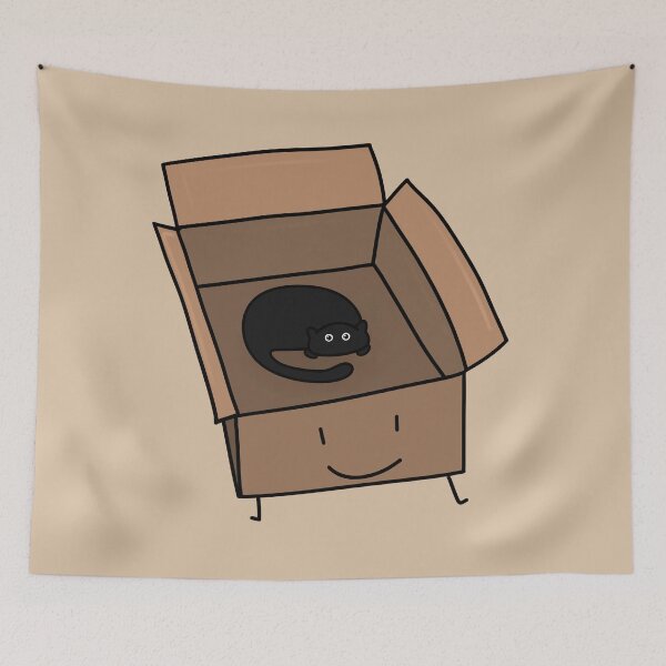 Item preview, Cat in a box - black designed and sold by ScrimblyStudios.