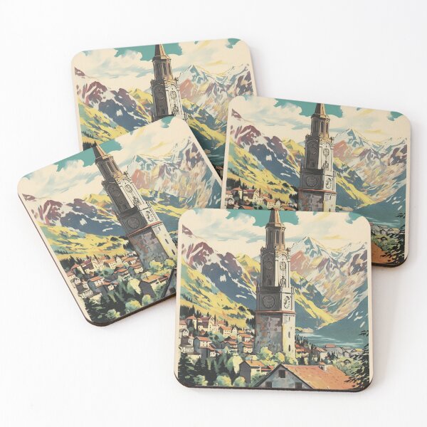 Item preview, Chamonix, Mont Blan, Vintage Ski Poster designed and sold by BokeeLee.