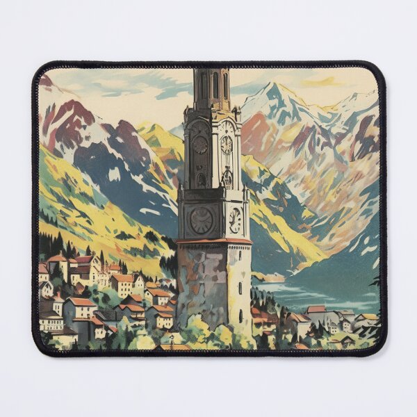 Item preview, Chamonix, Mont Blan, Vintage Ski Poster designed and sold by BokeeLee.