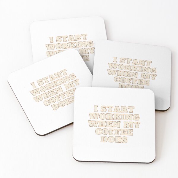 Item preview, I start working when my coffee does Minimalist Cute Beans Aesthetic Simple Trending Gift Coffeeholic caffeine designed and sold by Winterlock.