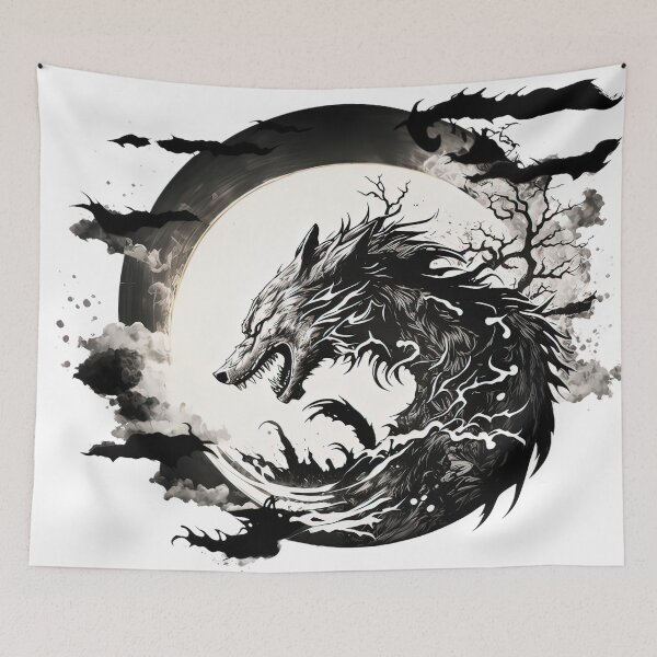Item preview, Fenrir Awakening Under the Moonlight designed and sold by CalyCollab.