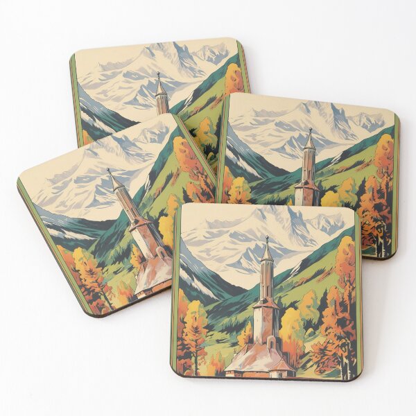 Item preview, Chamonix, Mont Blan, Vintage Ski Poster designed and sold by BokeeLee.