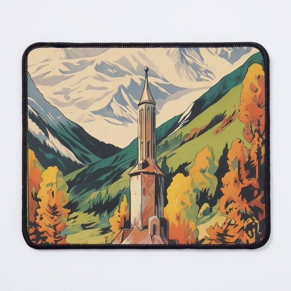 Item preview, Chamonix, Mont Blan, Vintage Ski Poster designed and sold by BokeeLee.