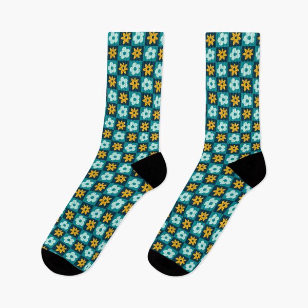 Item preview, Daisy Check Pattern Teal and Yellow designed and sold by Lottie-O.