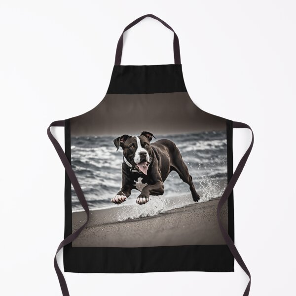 Item preview, Black and White Pitbull on the beach designed and sold by Shiwwa.