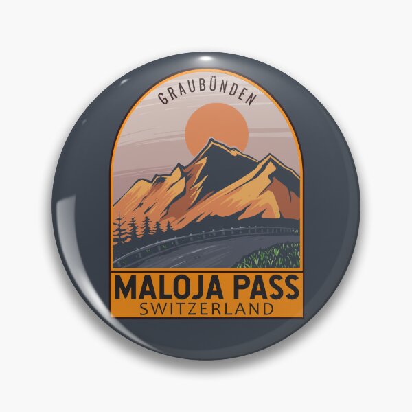 Artikelvorschau, Maloja Pass Schweiz Retro-Reiseemblem entworfen und verkauft von KrisSidDesigns.