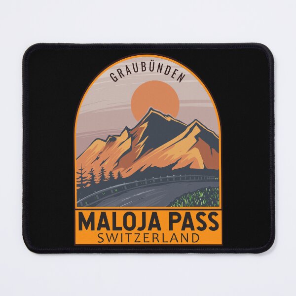 Item preview, Maloja Pass Switzerland Retro Travel Emblem designed and sold by KrisSidDesigns.