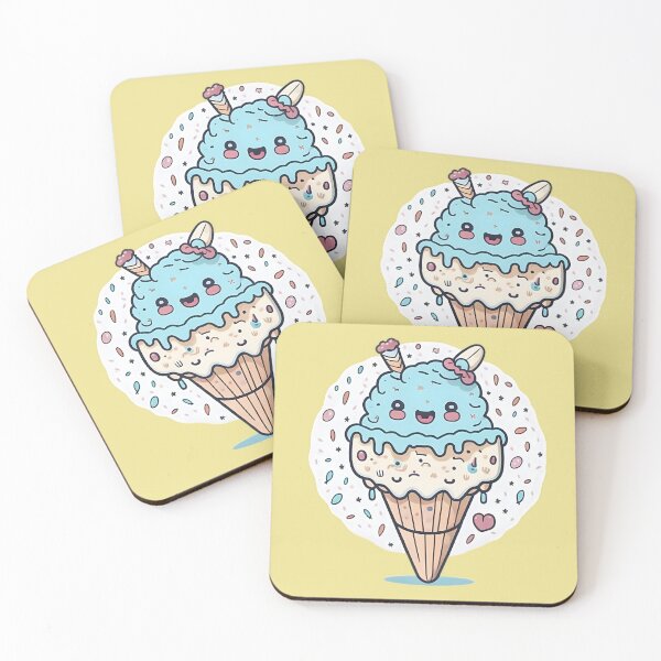 Item preview, Kawaii style two scoop ice cream designed and sold by DreamscapePixel.