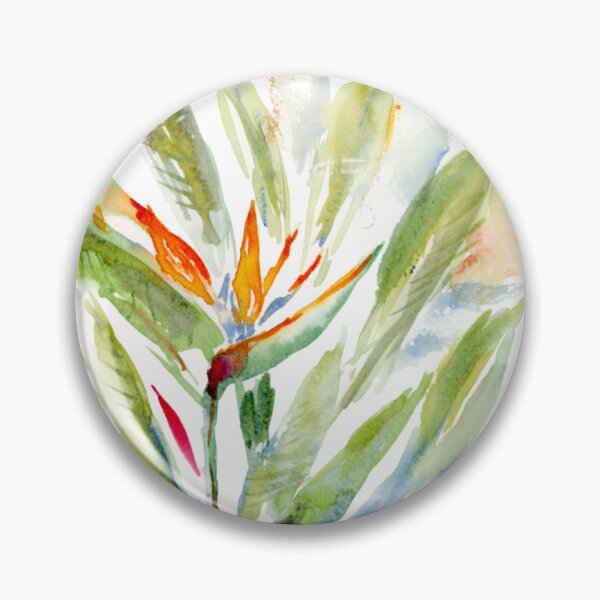 Item preview, Bird of paradise, strelitzia flower watercolor painting designed and sold by TheArtOfNata.