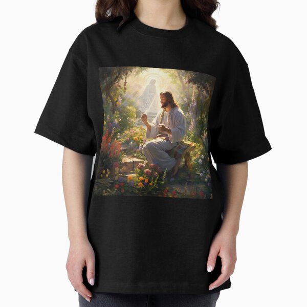 Jesus Praying in Heaven's Garden - 3 Oversized T-Shirt