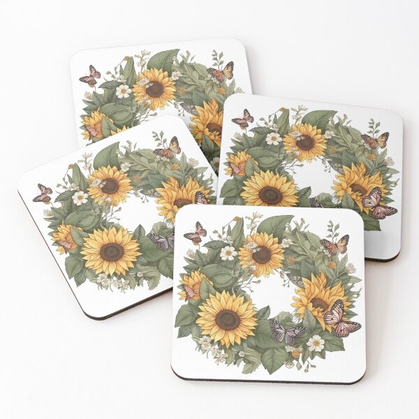 Item preview, Sunflower Wreath designed and sold by Flyleaf-Prints.