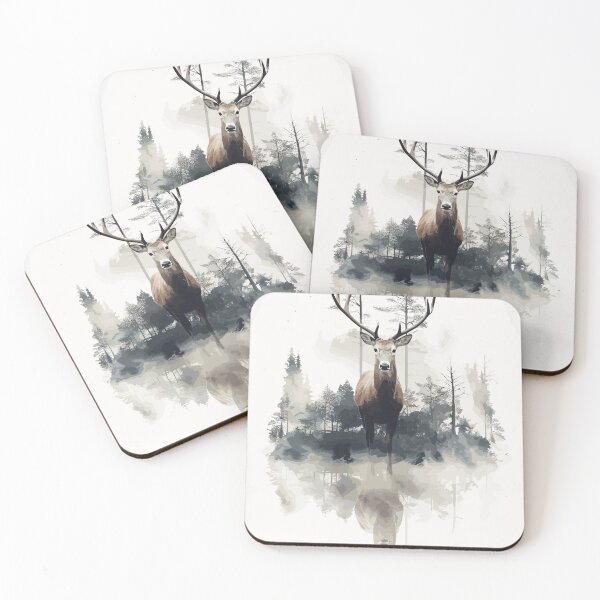 Item preview, Animal Nature Deer Reflection Abstract Art designed and sold by Art-Jiyuu.