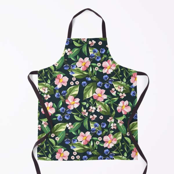 Item preview, Floral pattern with pink and blue flowers on black designed and sold by Naddya.