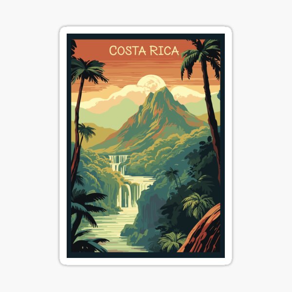 Vista previa del artículo con la obra «Costa Rica, cartel de viaje», diseñado y vendido por BokeeLee.