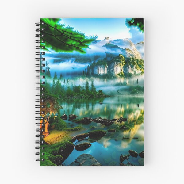 Item preview, A beautiful Fairycore Elf forest with mountains designed and sold by PixieDustAIArt.