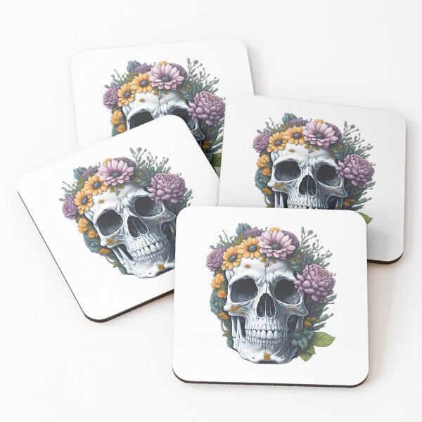Item preview, Skull Decorated in Flowers No1 designed and sold by skulldecat.