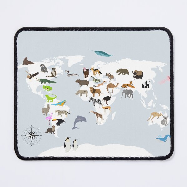 Item preview, Kids World Map Animals designed and sold by idovedesign.