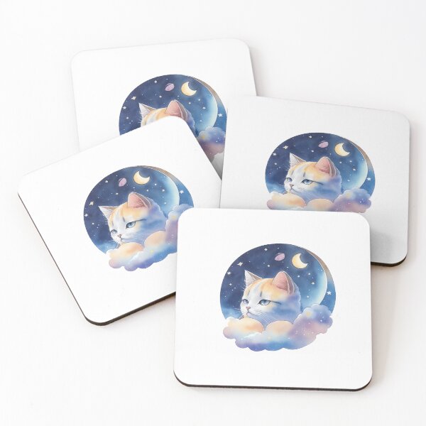Item preview, Beautiful cat in dreamland, beautiful night ,blue eyes, designed and sold by 1Aestheticlife.