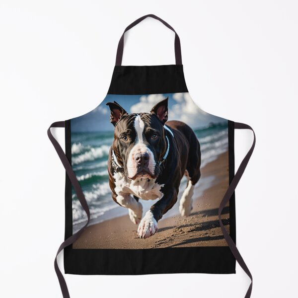 Item preview, Black and White Pitbull on the beach #2 designed and sold by Shiwwa.