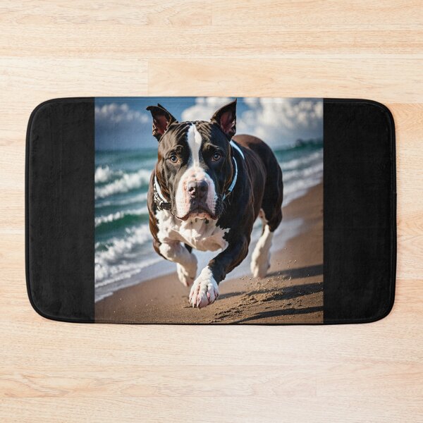 Item preview, Black and White Pitbull on the beach #2 designed and sold by Shiwwa.