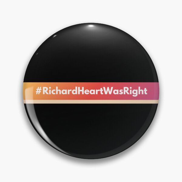Item preview, #RichardHeartWasRight (White Text, Pink Gradient on Black) designed and sold by OnlyHexFans.
