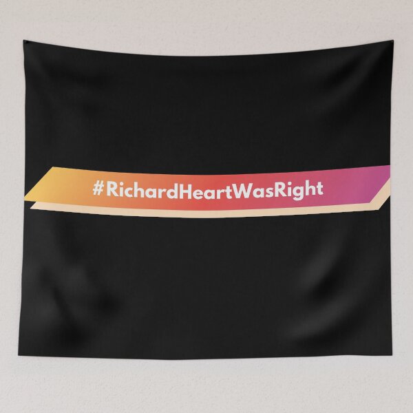 Item preview, #RichardHeartWasRight (White Text, Pink Gradient on Black) designed and sold by OnlyHexFans.